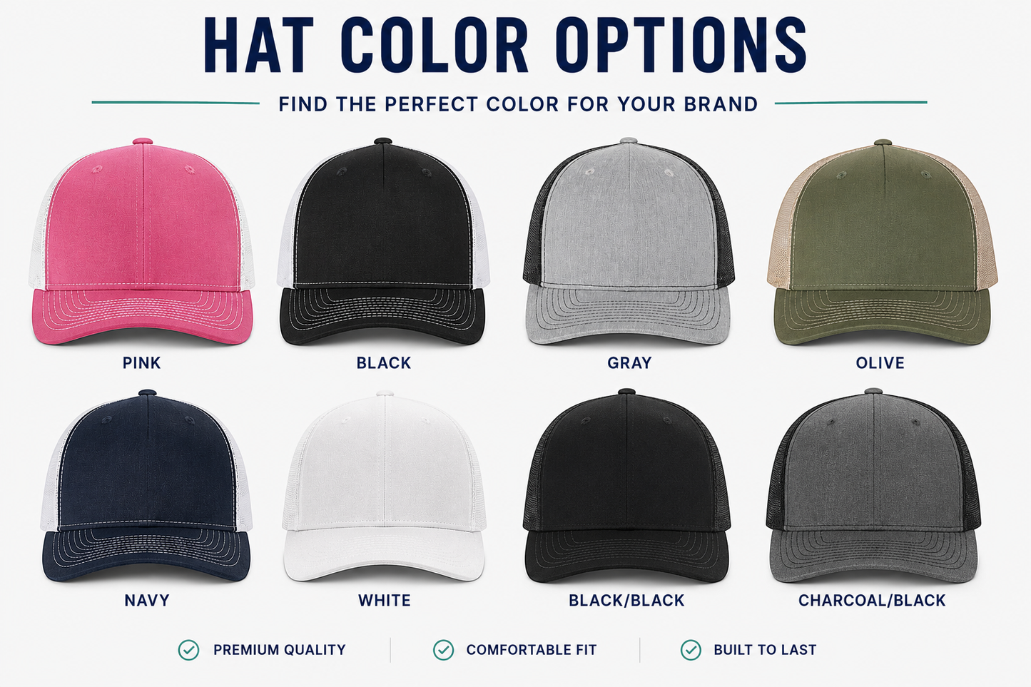 Richardson 112 trucker hat color options