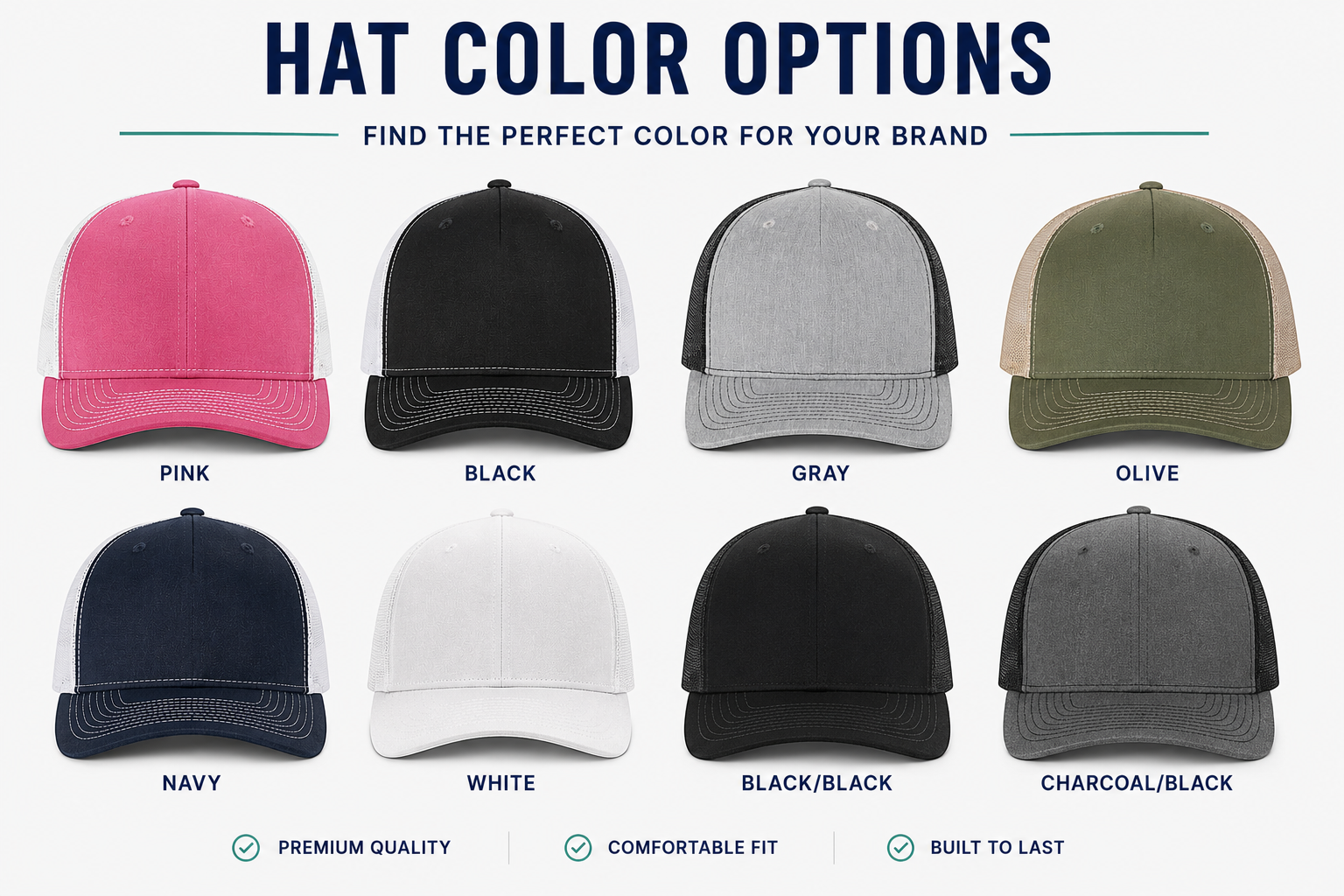 Richardson 112 trucker hat color options