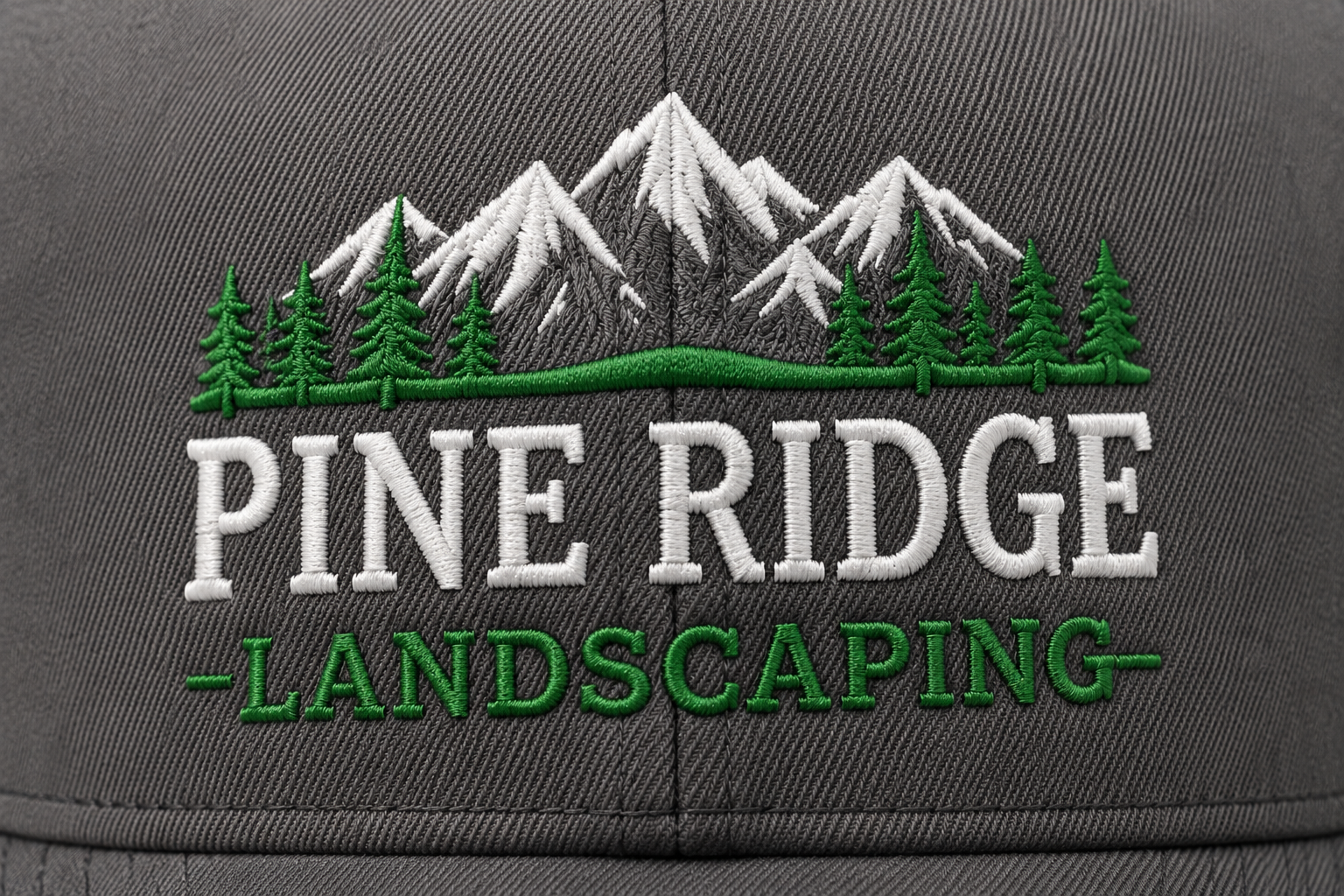 Close-up of professional embroidery on Richardson 112 trucker hat